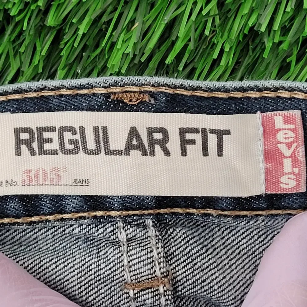 LEVIS 505 Jeans 32x31 Straight Faded Medium-Wash Whiskered